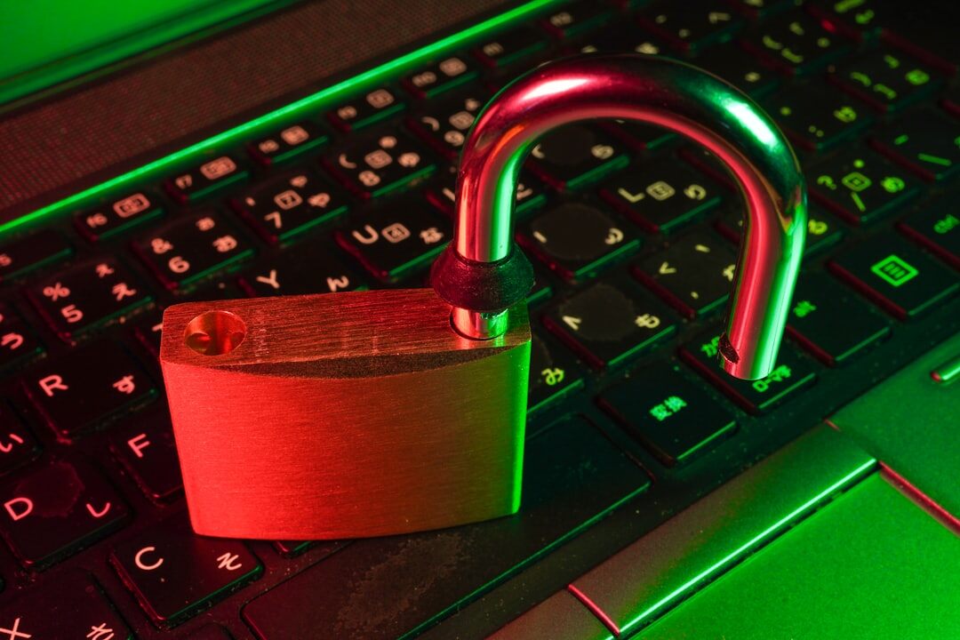 Cybersecurity digital lock concept